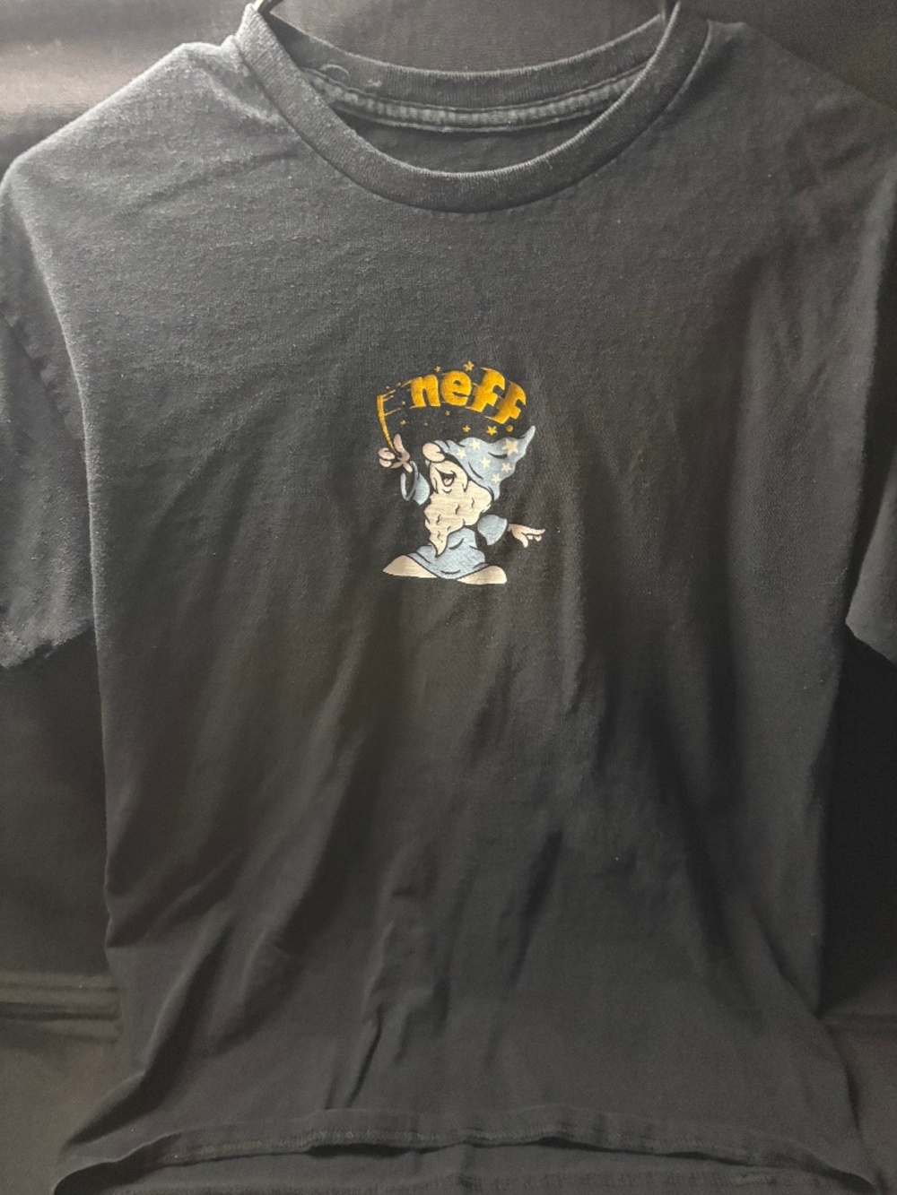 Neff Wizard Graphic T-Shirt Men’s Medium Black Skate Streetwear Tee.